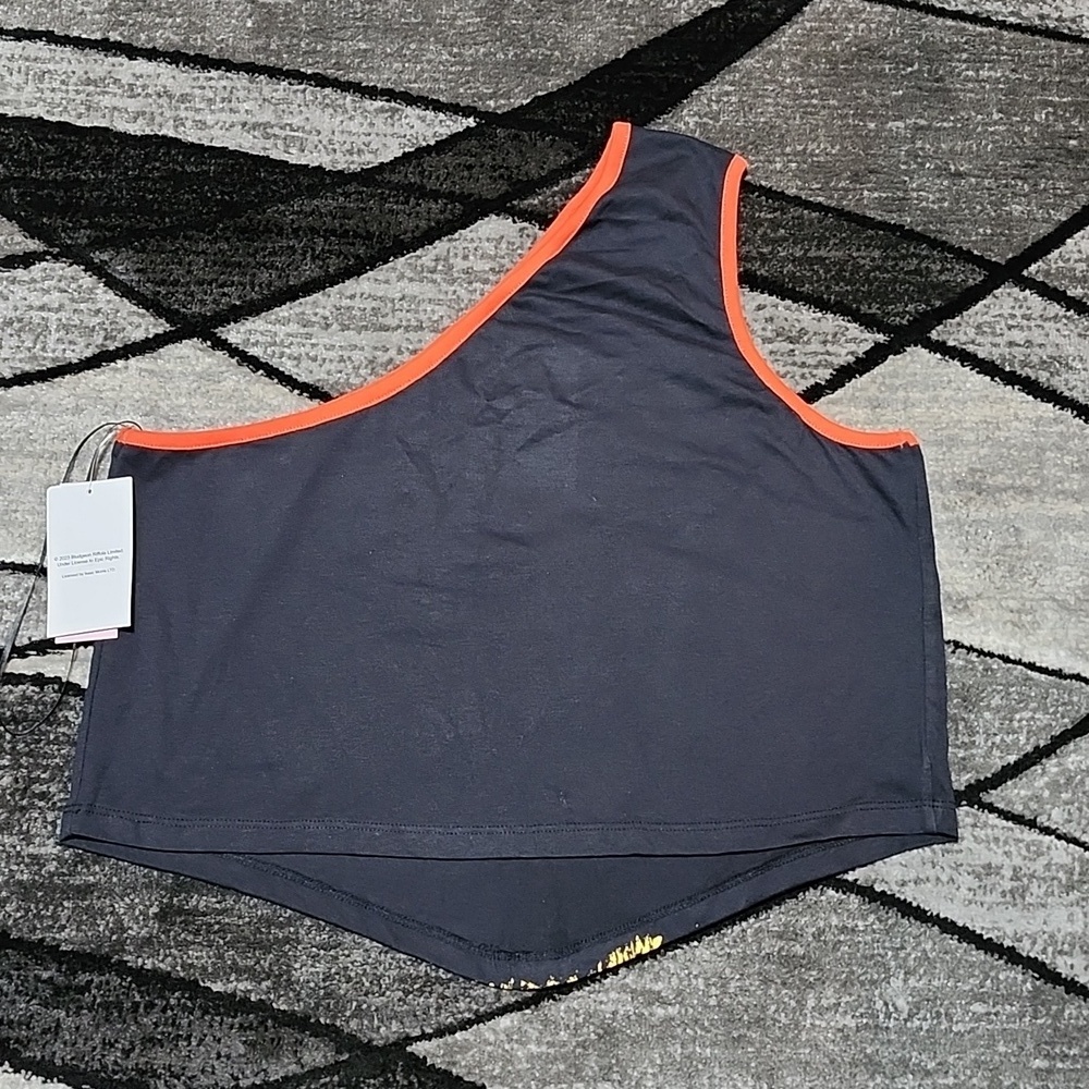 DEF LEPPARD GRAPHIC OMBRE LEOPARD RED TRIM ONE-SHOULDER ASYMMETRIC TANK-TOP - Picture 7 of 10